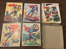 Vintage Superman Whitman Art Puzzles Original Advertising Box Lot DC Comics 66
