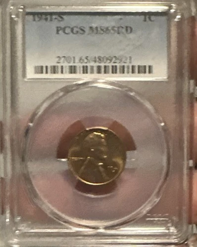 1911-S 1c Lincoln Wheat cent PCGS MS65 RD *Dazzling*  Coin *115 Yrs Old*