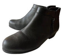 Rockport Works Women's Carly US 11 Wide Safety Toe Casual Booties Black Leather