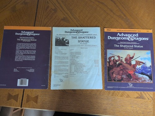 Advanced Dungeons and Dragons The Shattered Statue DQ1 TSR 9221 - Picture 2 of 3