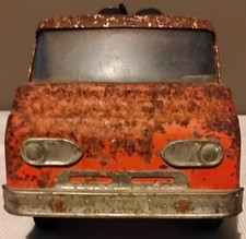 Vintage Tin Toy Fire Truck Pumper Vehicle - Red, Age 4-7 8-11 Years