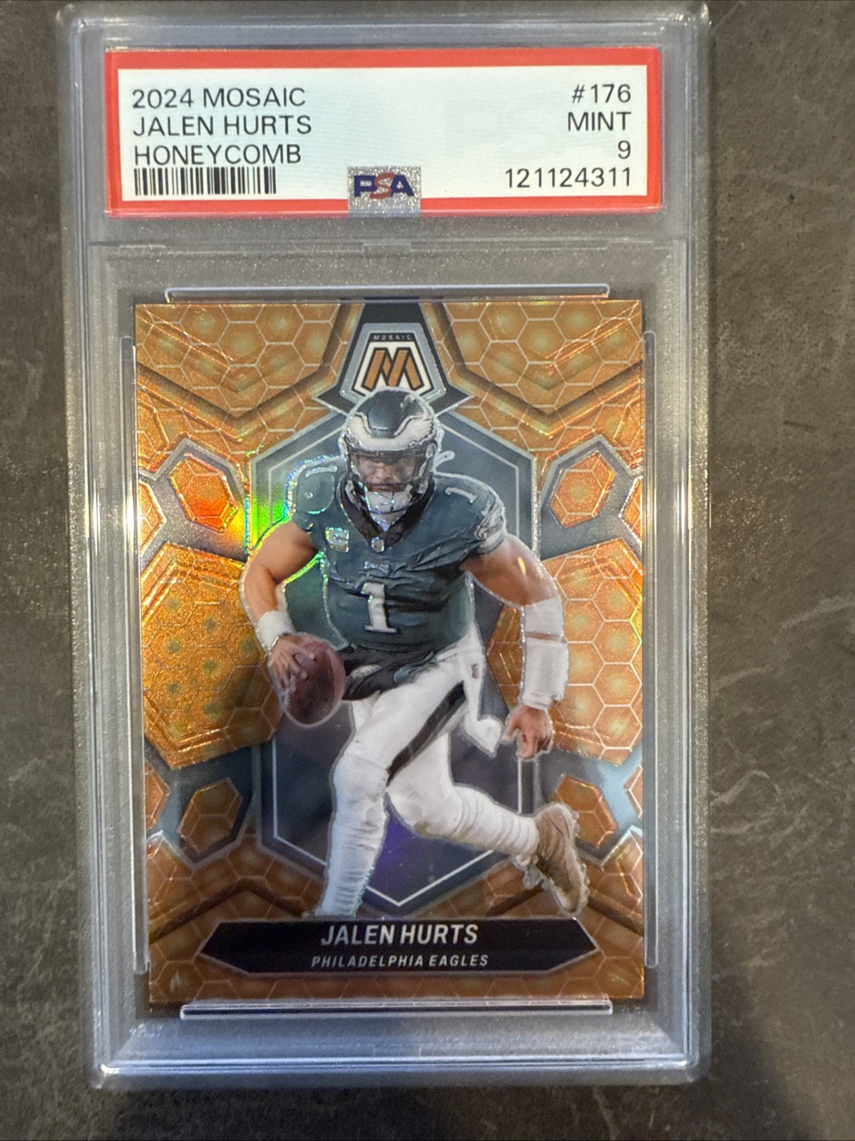 2024 Panini Mosaic - Jalen Hurts #176 Honeycomb Prizm PSA 9