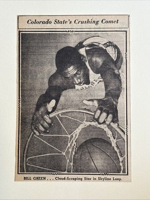 Bill Green Colorado State Rams Comet 1961 Sporting News Basketball 4X6 Panel