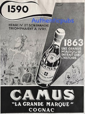 ADVERTISEMENT CAMUS COGNAC HENRI IV TRIUMPH A IVRY SIGN ANDRE BAYHOURST 1947 AD