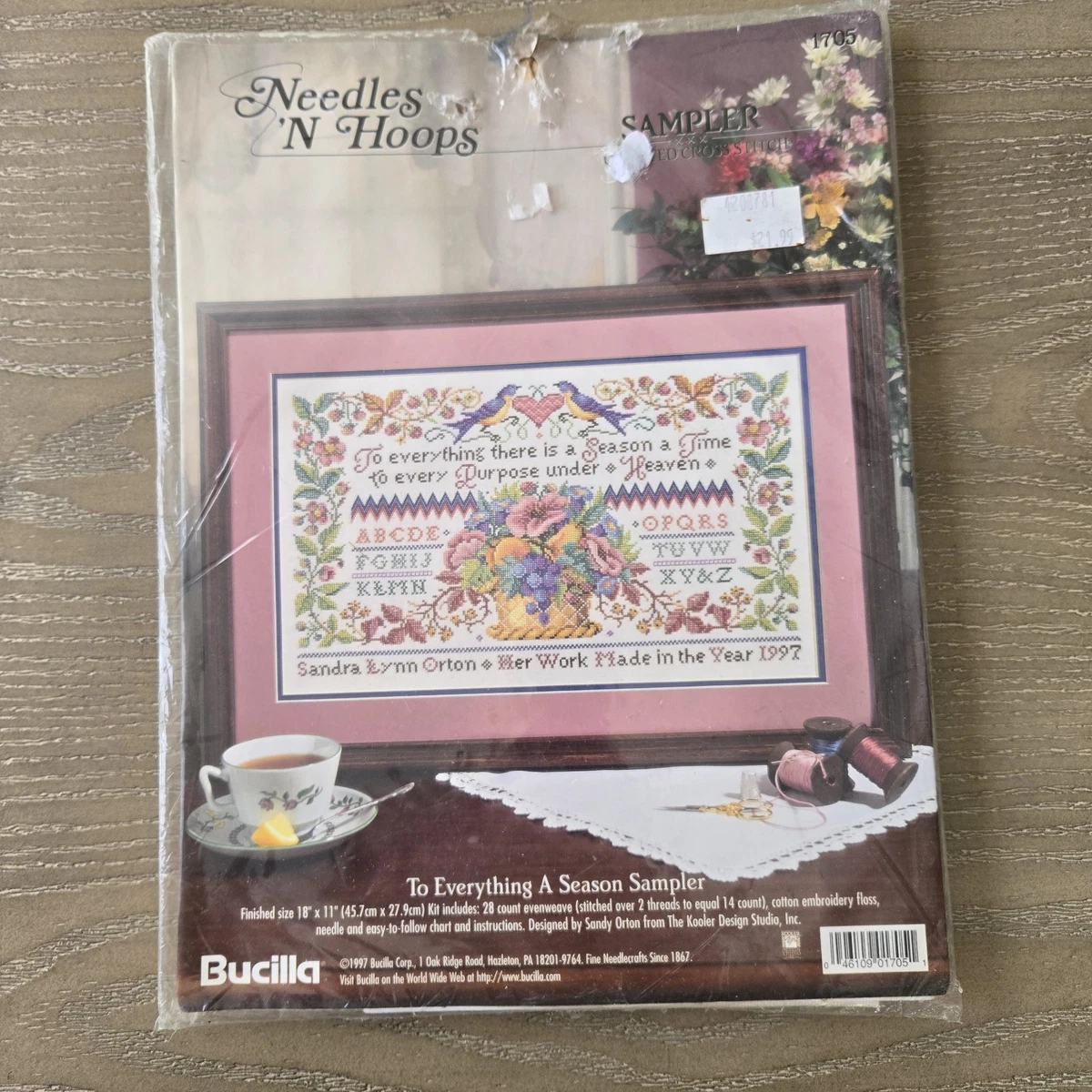 Bucilla Needles N Hoops Cross Stitch Sampler Kit-To Everything There Is A Season