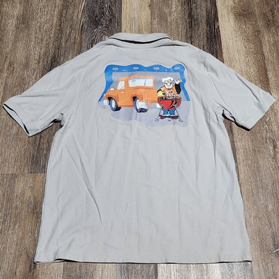 #ad Home Depot Polo Shirt Gray Button Mens Size L Homer Grilling Tailgate Work $14.99