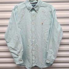 Polo Ralph Lauren Button Down Shirt Large Mens Classic Fit Light Blue Oxford