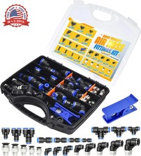 53 Pcs Air Line Quick Connect Fittings Kit 1/8" 1/4" 3/8" 1/2" Push to C