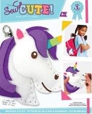 DMG DIY Sew Cute Unicorn Kids Beginner Felt Backpack Clip Sewing Kit