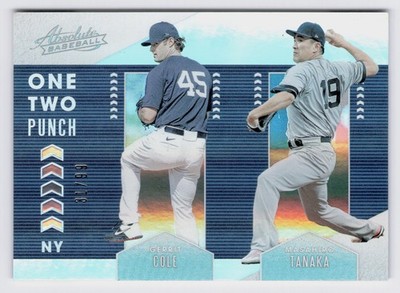 2020 Panini Absolute One Two Punch #OTP9 Gerrit Cole Masahiro Tanaka /99 YANKEES