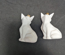 Macys Holiday Lane white for glass set of 2 Christmas ornaments