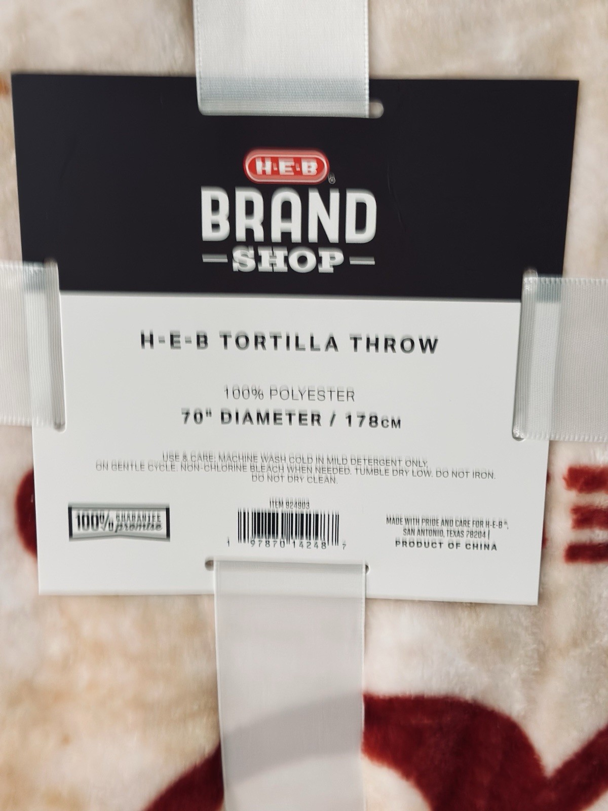 H-E-B TORTILLA THROW Flour Bakery BRAND SHOP 70" Wearable Blanket Concha Grocery