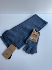 Noble Wilde gloves scarf Set NEW Small blue Possum Merino silk knit BNWT