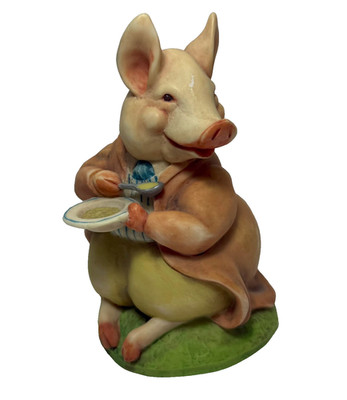7'' Charpente Beatrix Potter Pigling Piggy Bank w/ Stopper (1994) Frederick Warne
