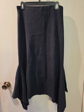 Womens Express Asymmetrical Black Fall/winter Midi Skirt Medium