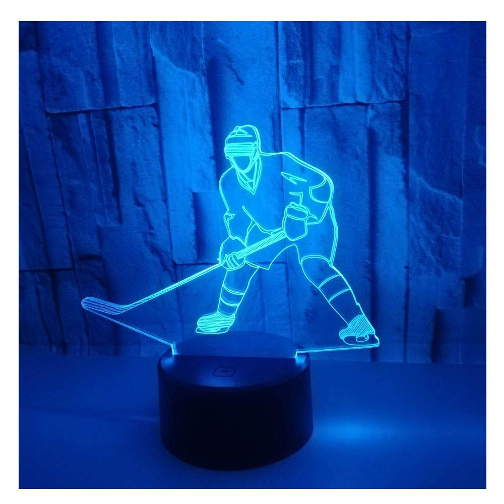 Hockey sur glace 3D illusion veilleuse jouets et lampe LED décor de maison