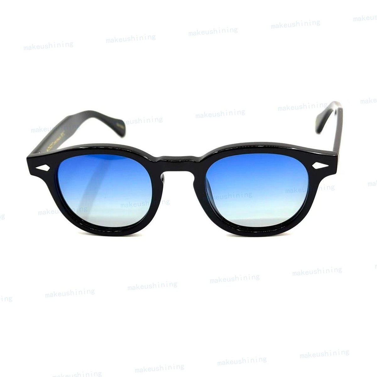 MOSCOT LEMTOSH Glossy Black Frame Blue Lenses SUN Sunglasses 46mm MOSCOT LEMTOSH Glossy Black Frame Blue Lenses SUN Sunglasses 46mm