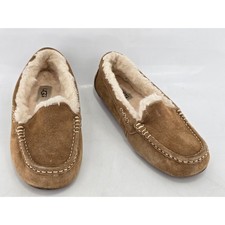 UGG Ansley Moccasin Slippers Womens 8 Chestnut Suede Shearling - Good