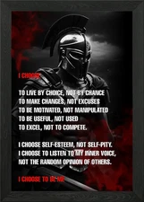 I choose to live by choice Framed Wall Art Poster Canvas Print Picture