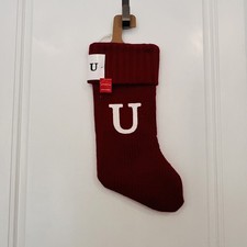 Wondershop Christmas Red Stocking Monogram  U  