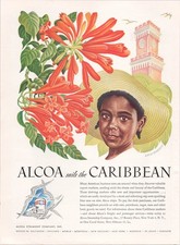 Alcoa Caribbean Print Ad 1948 Vintage Advertising Colorful Illustration