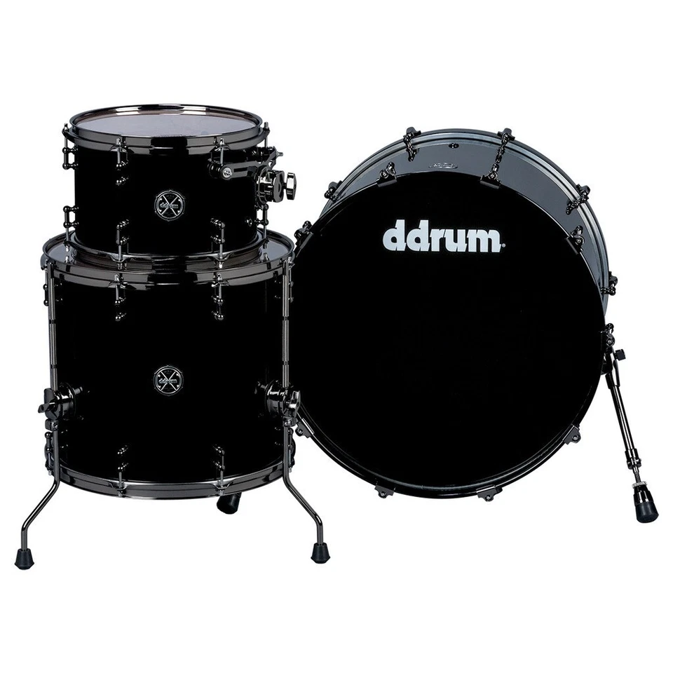 Paquete de 3 carcasas de batería ddrum MAX 324 PB, negro piano. Arce/Aliso. Nuevo en caja Foto 2 de 2