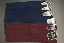 6 PAIRS Women's  knee high sock crew BOOTS socks shoe size 4-10 red  NAVY BLUE