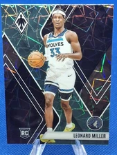 2023-24 Panini Phoenix Basketball Leonard Miller RC Rookie Card Teal Lazer #259