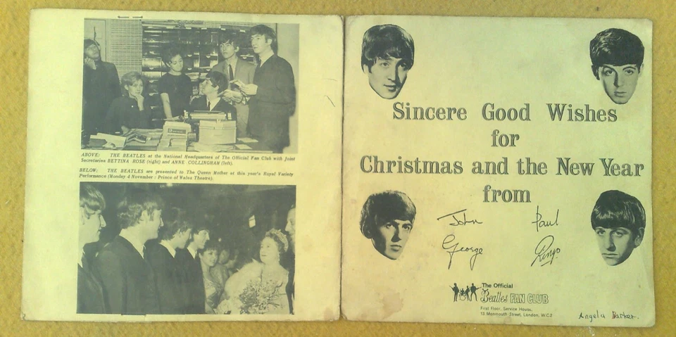 " The Beatles' Christmas Record " Vrare Orig UK '63 Lüfter Club Flexi Nein Label - Bild 4 von 4
