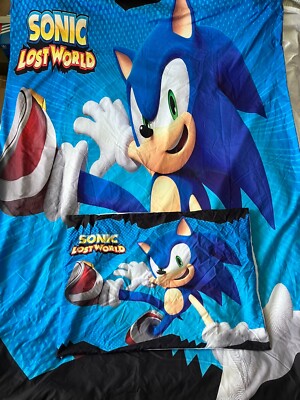 Sonic the Hedgehog Lost World Spiel Einzelbett Bettdecke & Kissenbezug Set