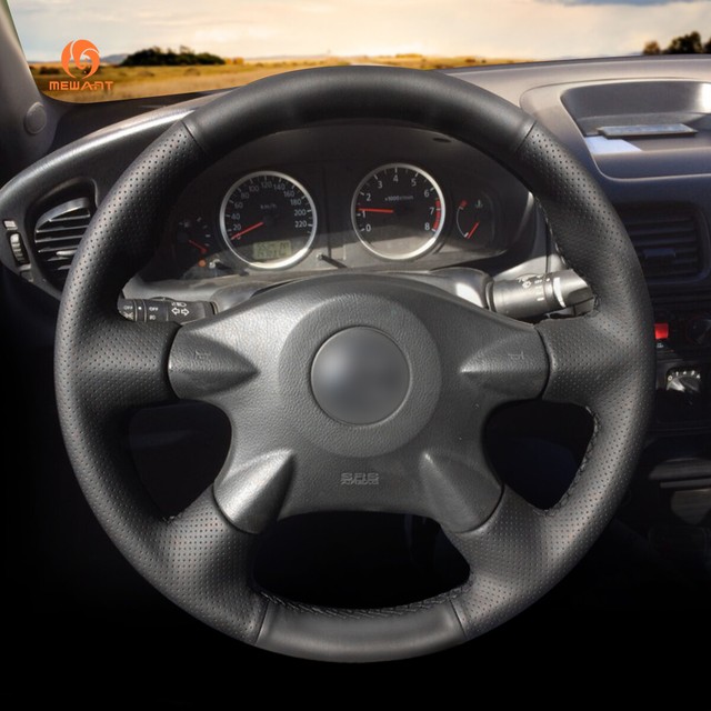 Black PU Leather Car Steering Wheel Cover for Nissan Pathfinder 2003