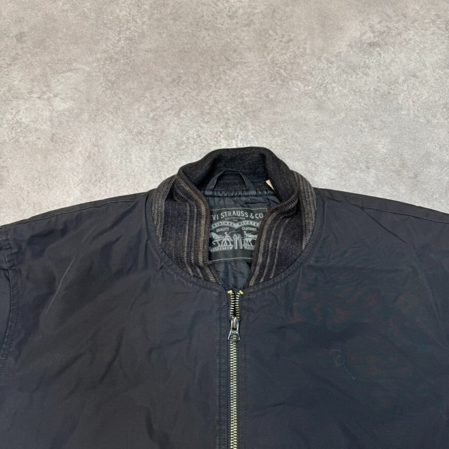 Levis Bomber Jacket Mens Large Full Zip Thermore Quilted Coat, Black image 8