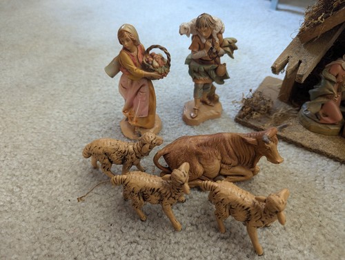 Roman Fontanini First Nativity set christmas italy 16 piece angel jesus cow mary - Picture 4 of 6