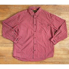 Vintage Mens Timberland Shirt Size XL 1990s Red/Beige 100 Cotton Checkered