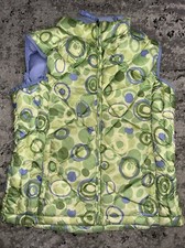 LL Bean Puffer Vest Size Youth 18 XL Green / Purple Water Resistant