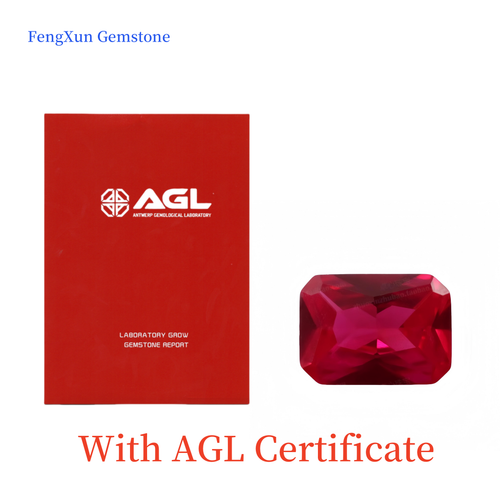 Lab Grown Ruby,Sapphire With AGL Certificate Octangle Shape Bead for Necklace - Picture 8 of 15