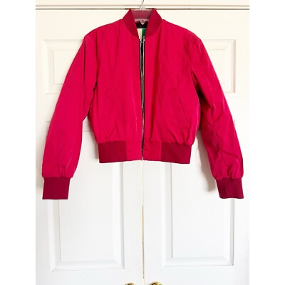 MSGM Milano Red Bomber Jacket Womens Size 38 US XS New NWT