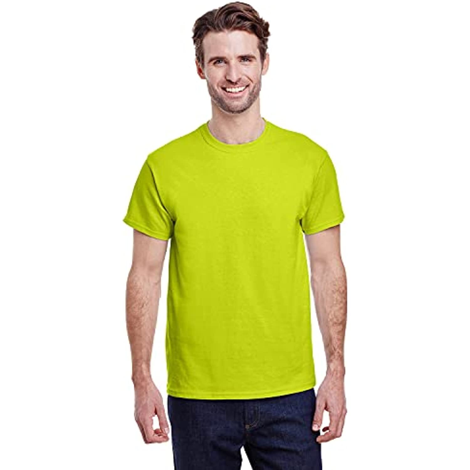 safety green v neck t shirts