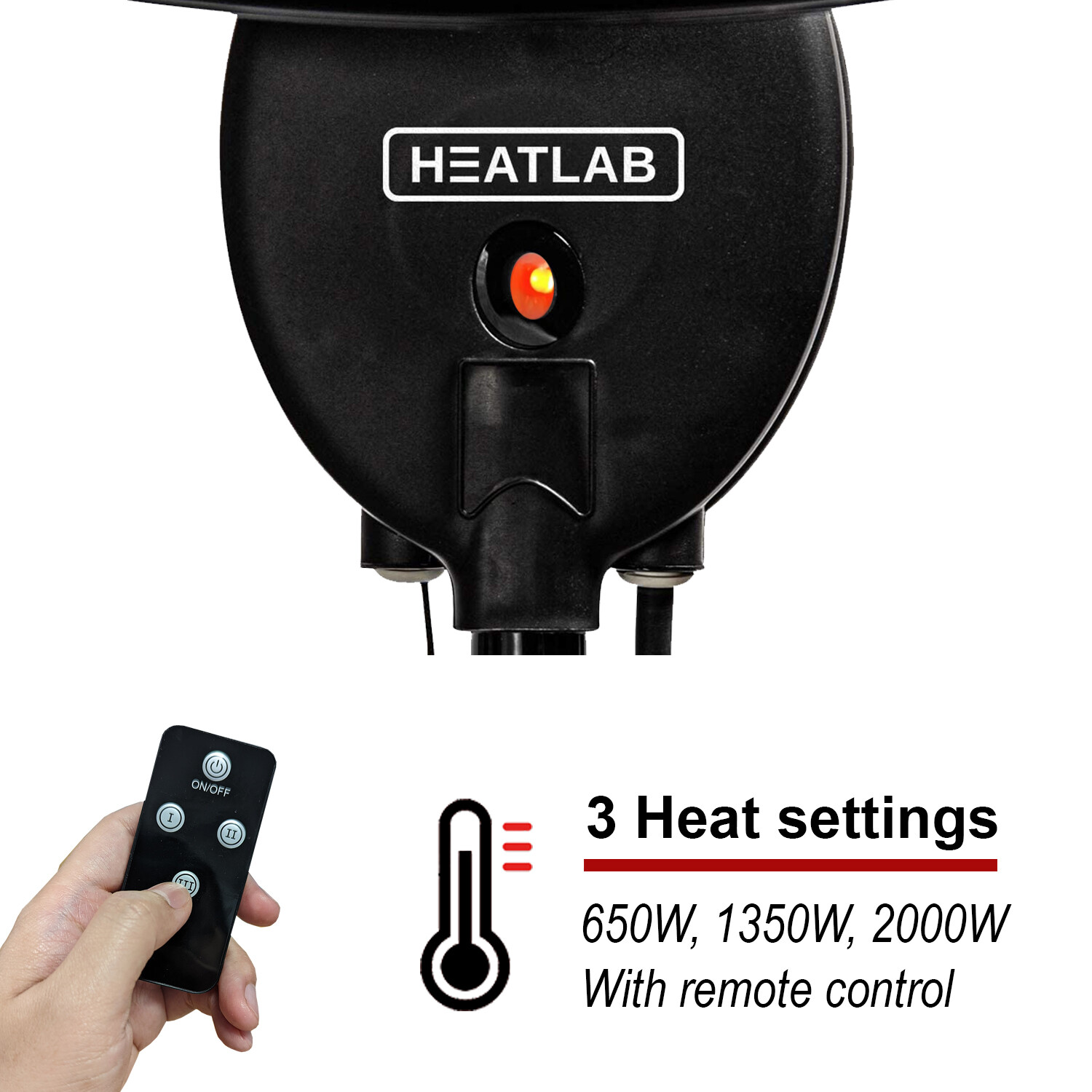 Freestanding Electric Patio Heater Outdoor Garden Heating Halogen 2kW