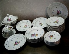 Großes Speiseservice Haas&Czjek Schlaggenwald Böhmen ca. 1900 m. Gebrauchsspuren