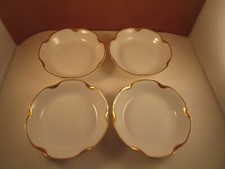 Vintage Haviland Limoges France Gold Daub Set of 4 Berry Dessert Bowls