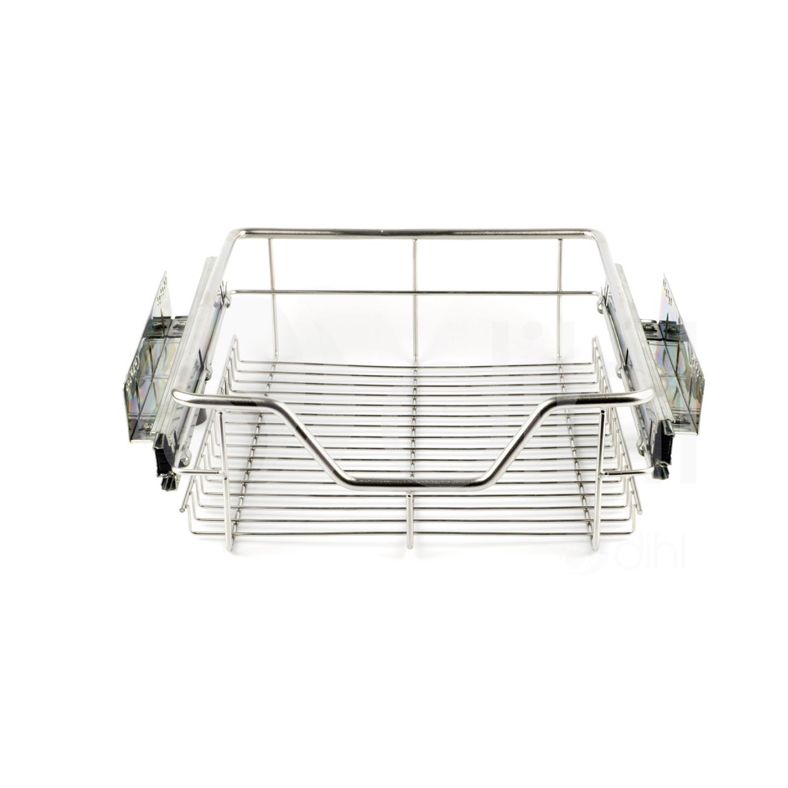 2 x 400MM PULL OUT WIRE BASKET KITCHEN LARDER BASE UNIT CUPBOARD DRAWER