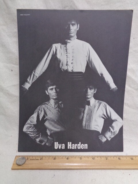 Vintage male Model brochure 1966 1969 Uva Harden Wilhelmina Agency