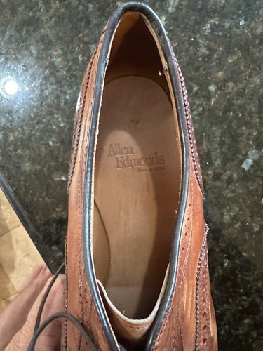 Allen Edmonds 11 D Strand Leather Cap Toe Oxford Walnut Brown With Shoe Trees - Bild 9 von 12