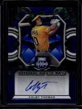 2023 Panini Elite Extra Edition #HG-CTH Colby Thomas Hidden Gems Blue Signatures