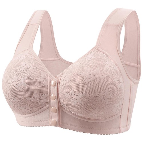 Women Wireless Cotton Front Closure Bra Push Up Full Coverage Bras Plus Size AU - Picture 16 of 17
