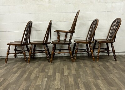 送料込み♪アメリカ製★conant ball★ウィンザーチェア★ダブルボウバック Vintage Conant Ball Furniture Makers Windsor Dining Chairs - Set