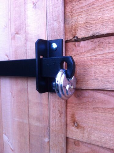GARDEN SHED LOCK BAR, FACTORY / GARAGE/ OFFICE DOOR SECURITY - HEAVY DUTY STEEL - Afbeelding 2 van 7