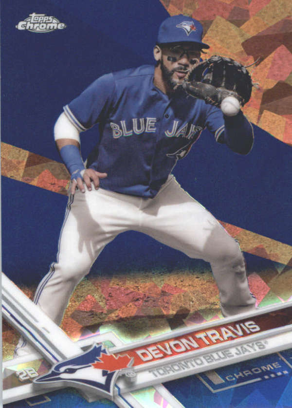 DEVON TRAVIS 2017 TOPPS CHROME SAPPHIRE EDITION #567 ONLY 250 MADE