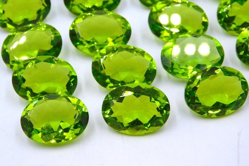 Lab Created Peridot Oval Cut Loose Gemstone 12X16 MM For Jewelry Making P-191 - Picture 6 of 7